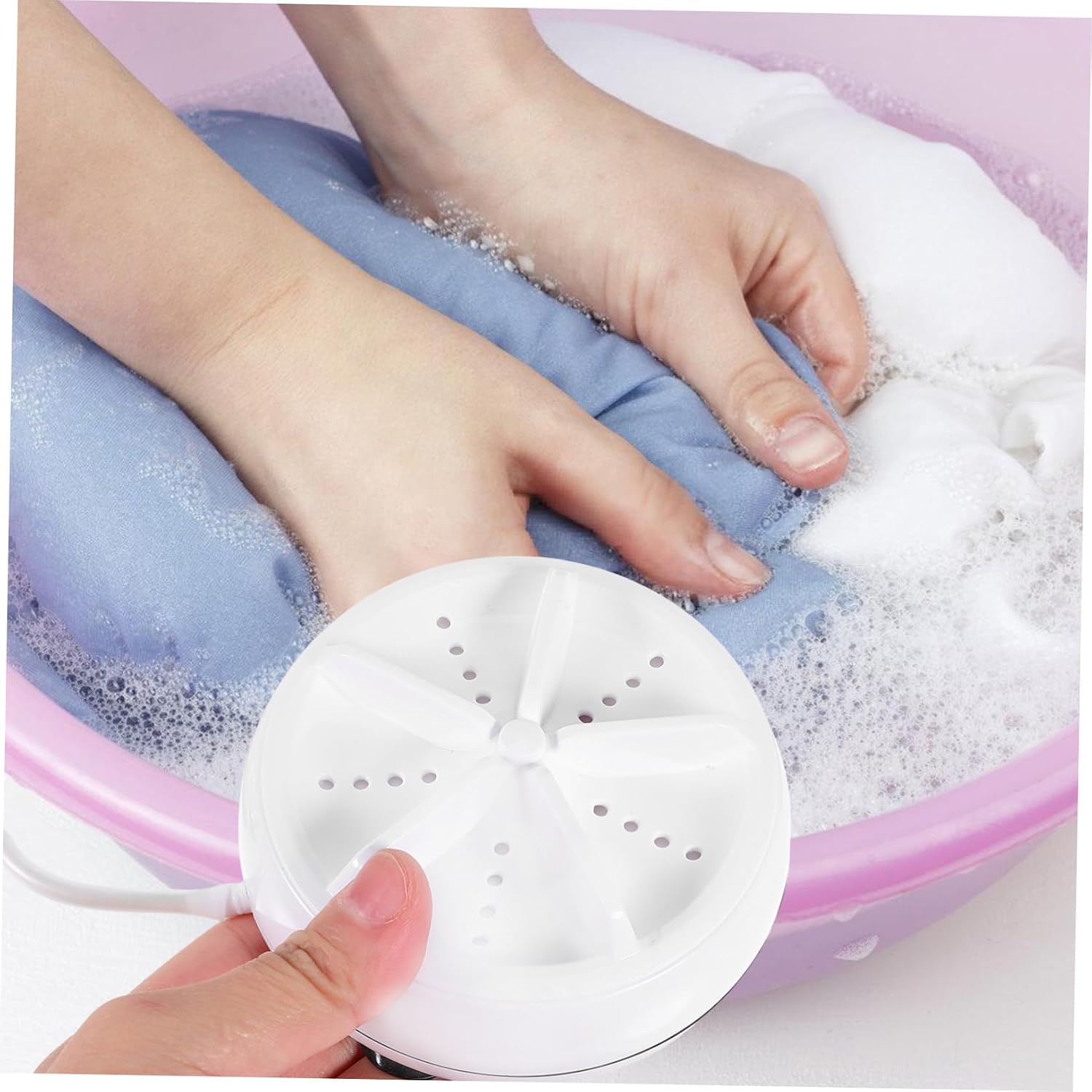 Balacoo Portable Mini Washing Machine Ultrasonic Foldable Washer for Socks and Underwear Travel-Friendly Turbine Washer for Dormitory Compact Laundry Solution