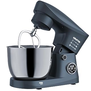 Gourmia 5 Quart Digital Electric Stand Mixer with Attachments, Bowl Shield, Dough Hook, Whisk and Beater - LED Display Timer - 10 Speed Kitchen Countertop Dough Maker Machine for Bread, Cake, Cookies - Amazon product rated Grade A