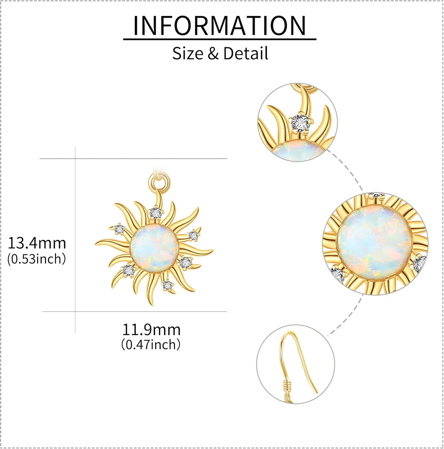 14k Soild Gold Dangle Earrings For Women, Dangling Drop Earrings Gifts For Girls Christmas Gift