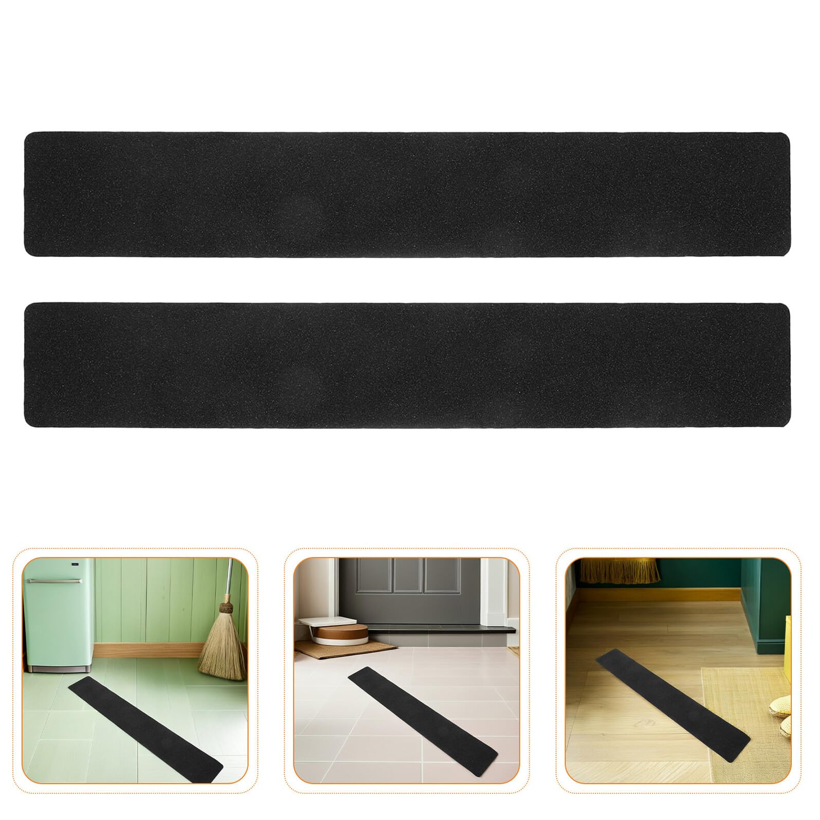 Holibanna Cinta Antideslizante para Escaleras 10 Piezas 20X75 CM Adhesivo Autoadhesivo de PVC Negro Mate Tiras Antideslizantes para Peldaños Interiores y Exteriores Adecuado para