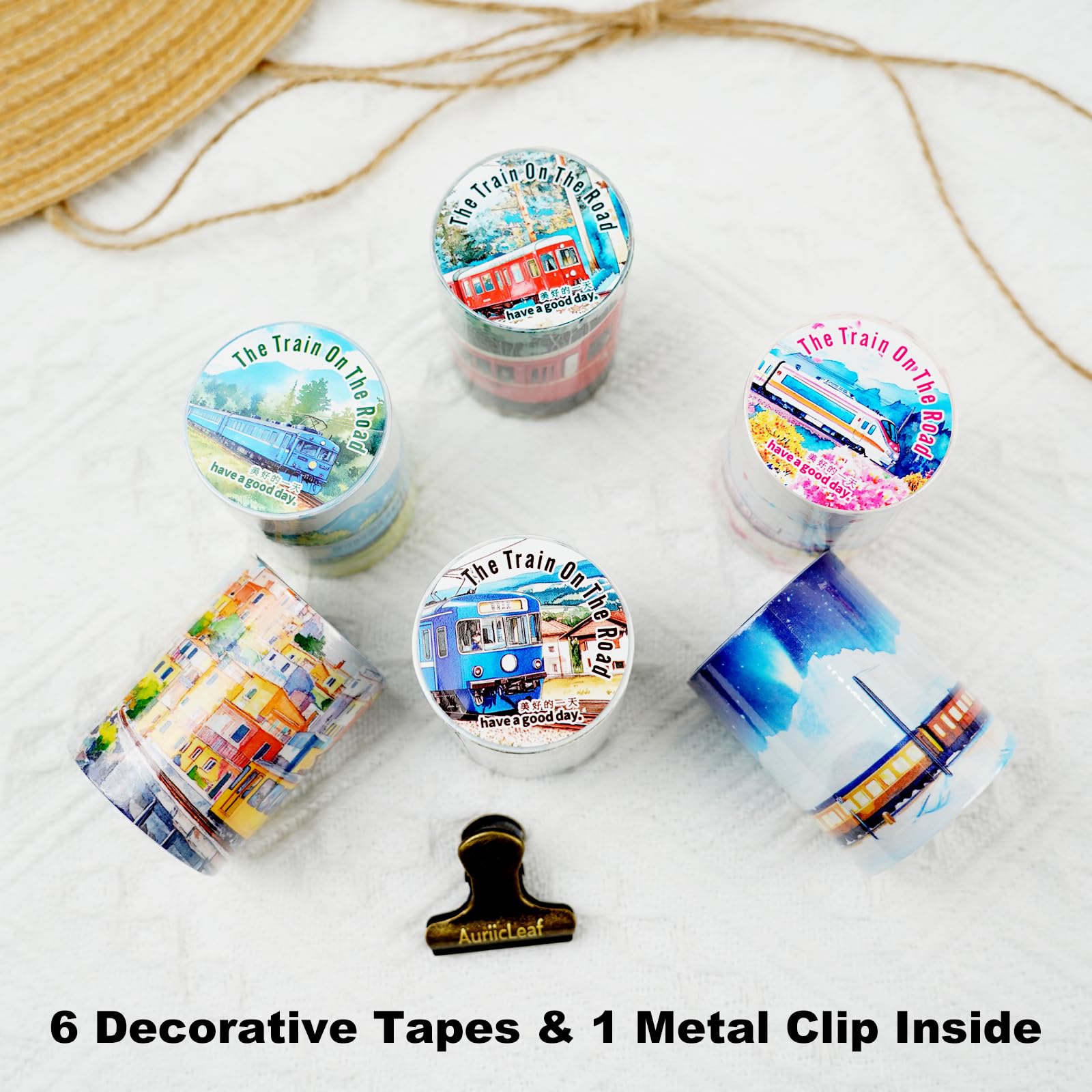 Taśma washi z klipsem, do scrapbookingu, do scrapbookingu, rękodzieła, dekoracji, 5 x 200 cm, 100 cm (100 cm)