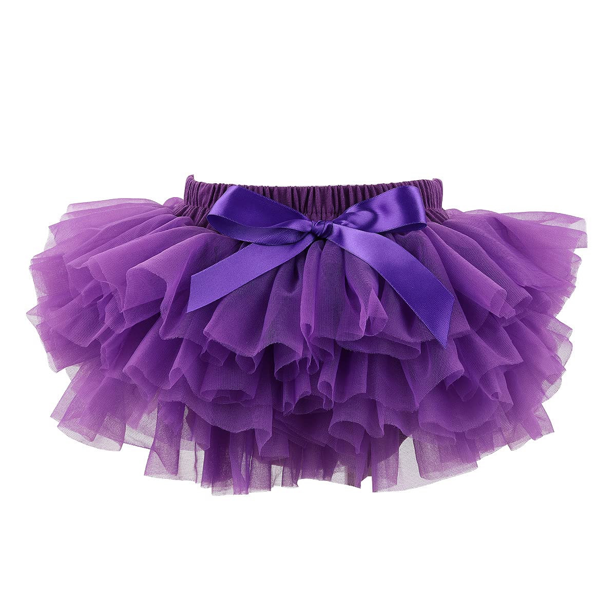 HOOLCHEAN Infant Toddler Baby Girls Super Soft Fluffy Tutu Skirt with Diaper Cover Bloomer Purple, 1-2T