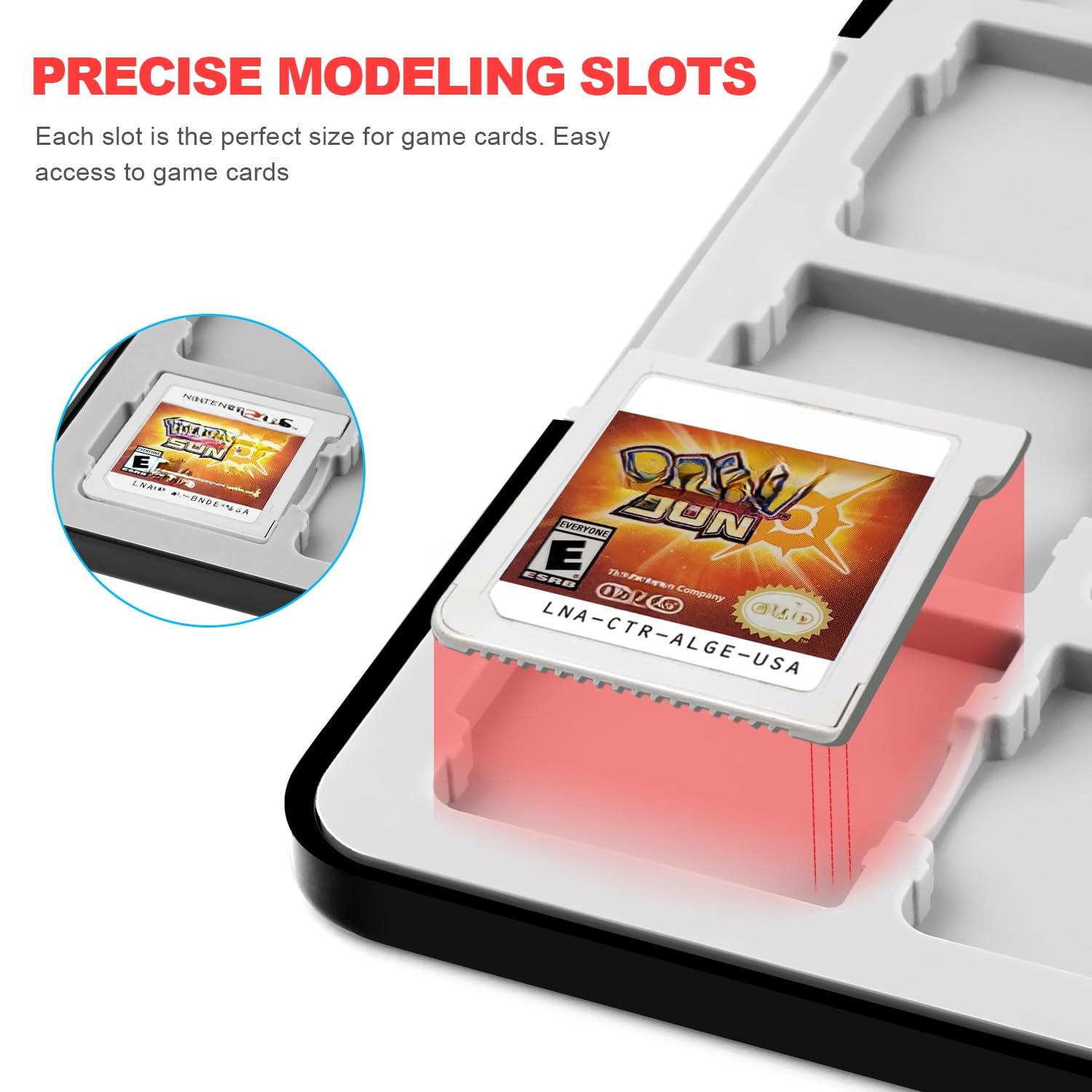 ASTONEY 72-Slot Magnetic Game Cartridge Case Compatible with Nintendo 3DS & NDS – Patterned Black ABS Organizer with Secure Silicone Tray for Travel, Display & Collection Storage 4 71VgnnIn+SL. SL1500