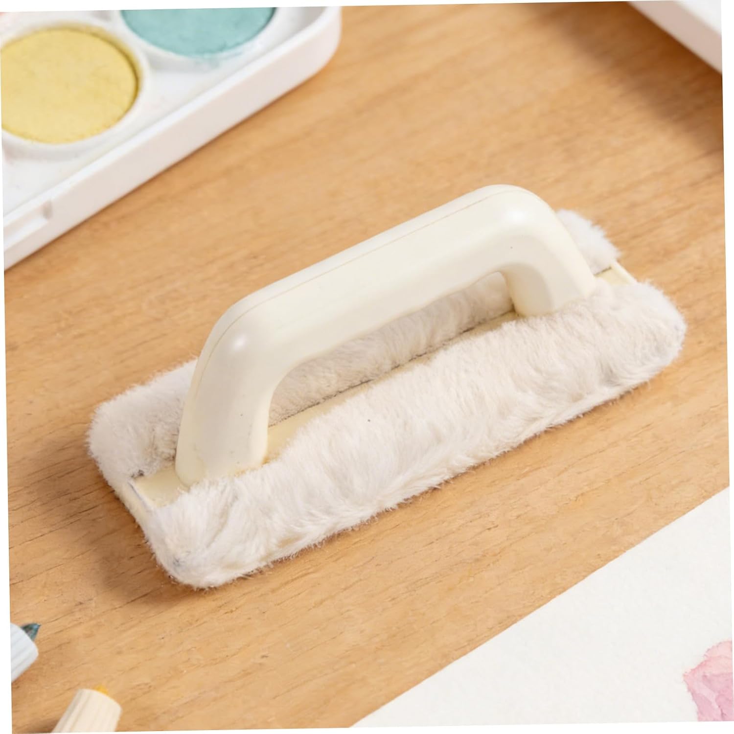 Gadpiparty Wool Painting Brush for Canvas Art with Soft Wool Bristles, Comfortable to Hold Plastic Handle, Flat Wide Rectangle Shape, Smooth Application Painting Tools for Artists