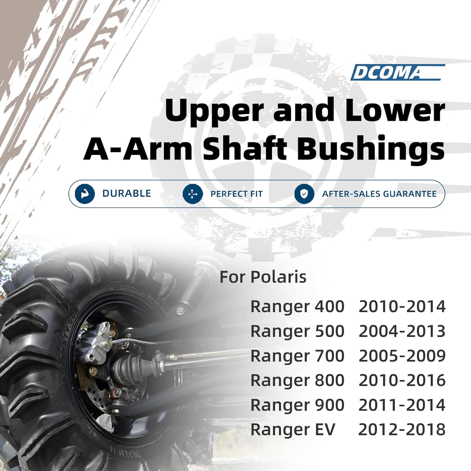 Front and Rear Upper Lower A Arm Shaft Bushings for Polaris Ranger 500 700 800 900, Control A-Arm Bushing Kit, Heavy Duty Arm Bushing, Durable Replacement Kit for Enhanced Suspension Performance