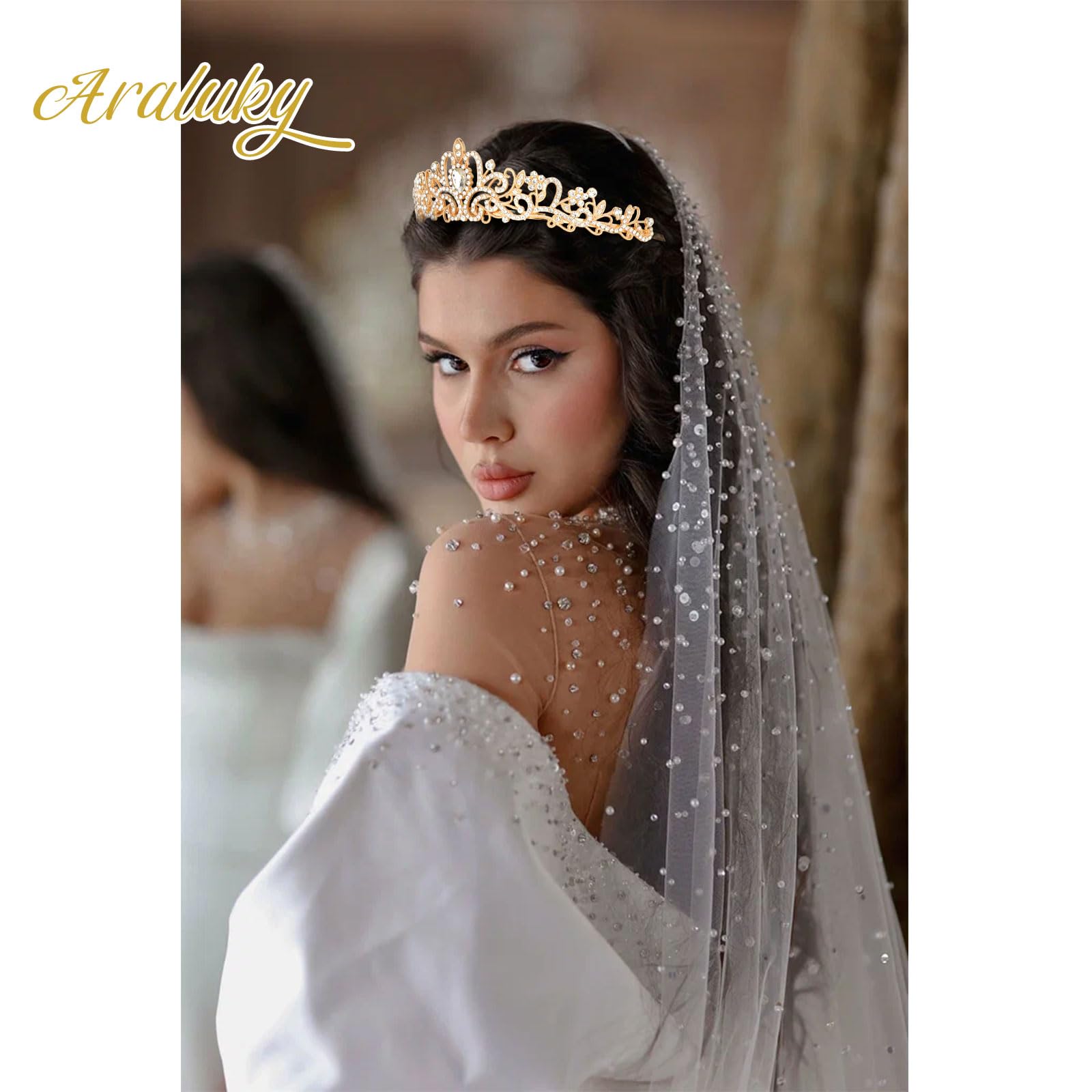 green emerald velvet dress RAE Crystal Bridal Tiara Online | Ellee Couture Boutique