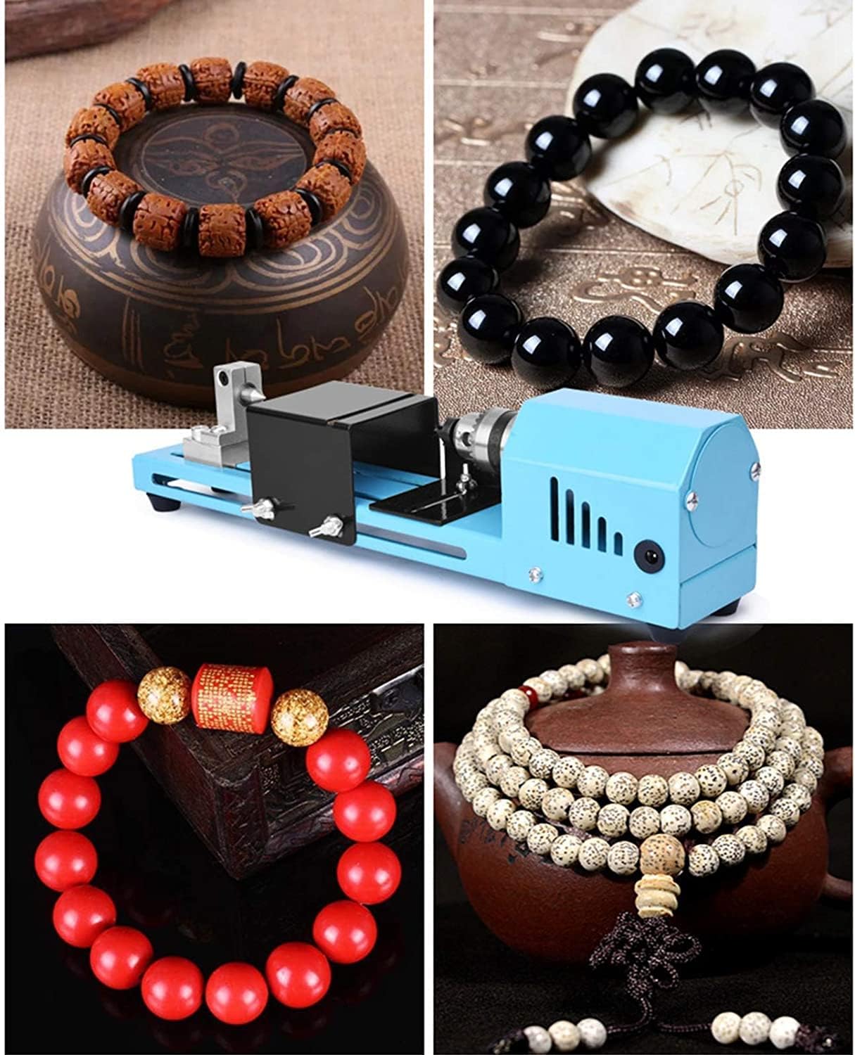 Mini Lathe Beads Polisher Hine, 150W Wood Model Making Drilling Milling Tool Small Lathe Metal or DIY Handcraft Making/Polishing (A)