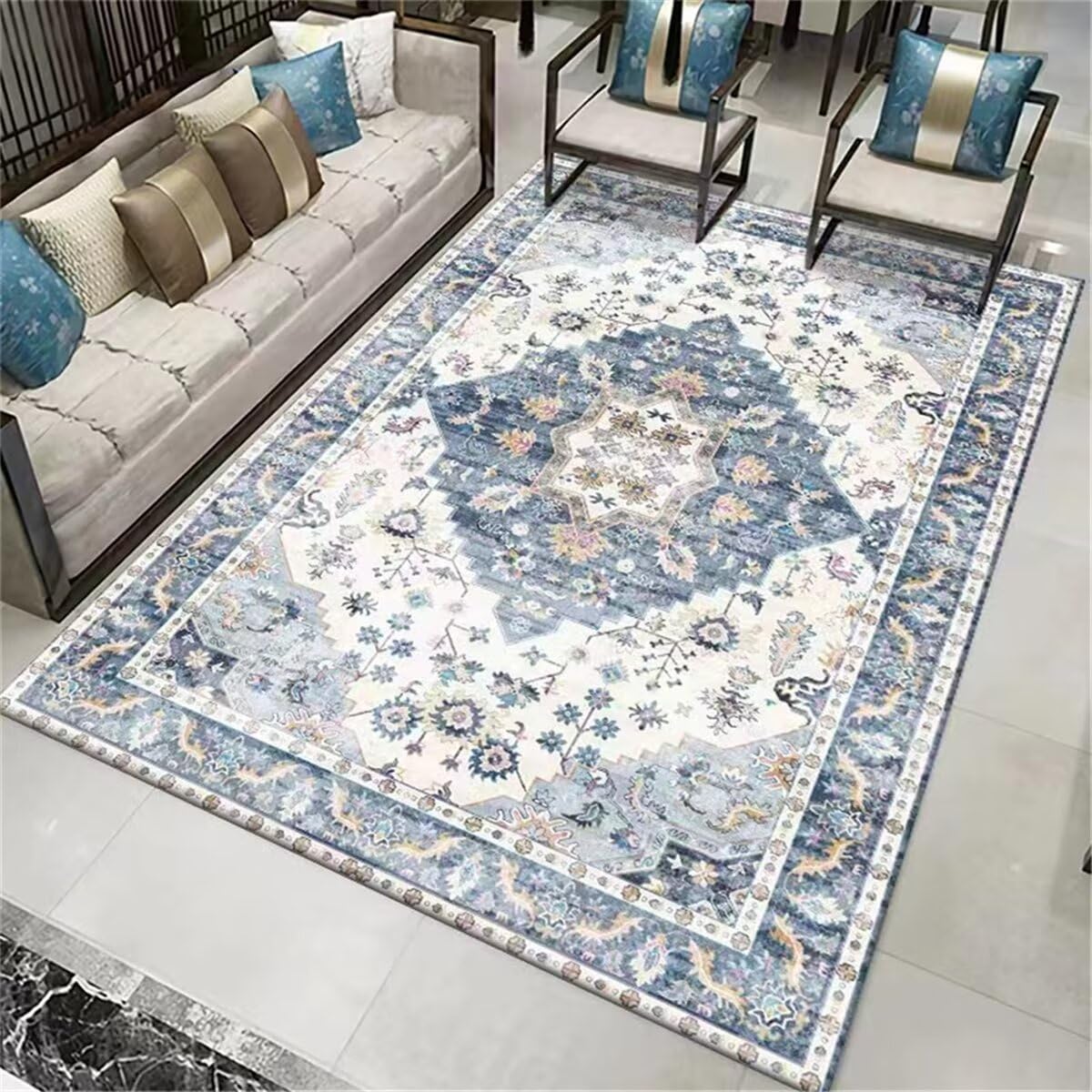 Tapis de bureau anti glisse bleu pour protéger votre parquet