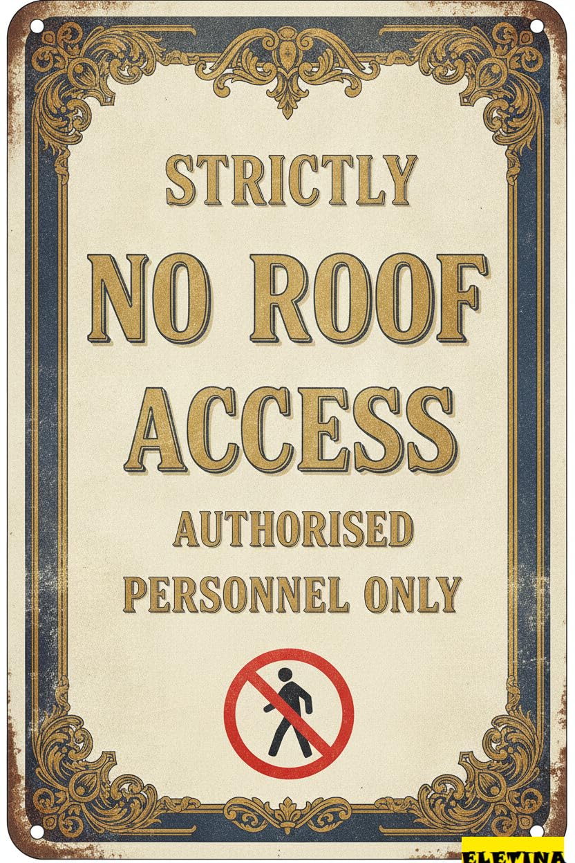 Personalized Sign for Man Cave Strictly No Roof Authorised Personnel Only Aluminum Warning Vintage Farmhouse S Safety S & Als Metal Garden Driveway High Way Gate 8x12in Private Property Decorative