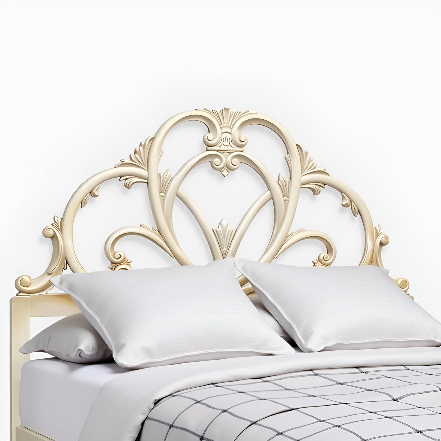 Hand Carved Bed Head Boho Home Bed Head Bedroom Art Flower Carved Mandala Headboard Wall Mounted Headboard Home Decor (Queen Size- 63x45x1 -inches) | Engineered Wood