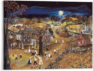 Grandma Moses Art Prints Framed Paintings 5 Artworks Picture Frame Print Poster Wall Art Painting Canvas Gift Decor Home 11x14inch(28x35cm)