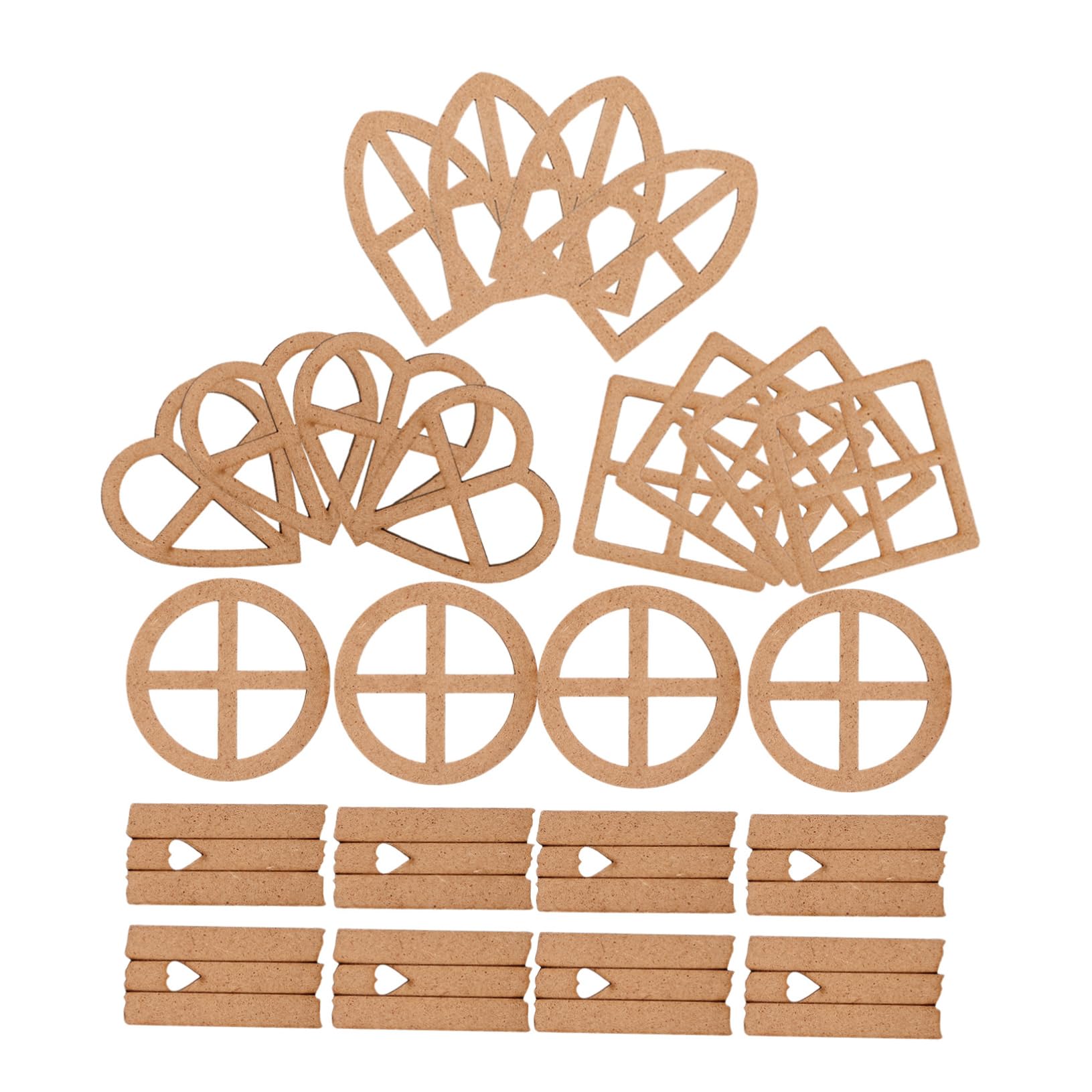 LALAFINA 120stücke Holzscheiben Unvollendete Holzstücke Bastelmaterial Naturholz Dekoration Für Kreative Projekte Und Feste Geeignet Für Valentinstag Hochzeiten Und Mehr