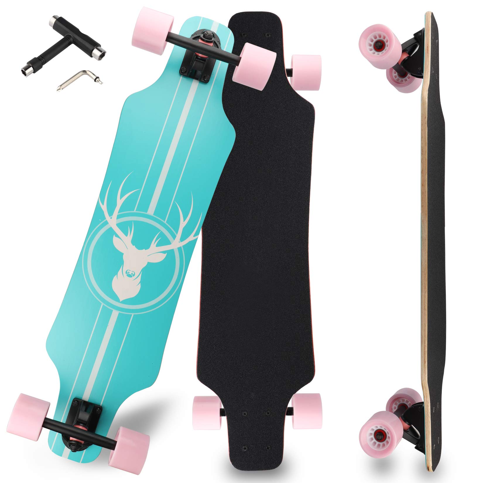 Skate Longboard para iniciantes, prancha de skate côncava completa