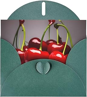 Chilean cherries Greeting card.Dark Green Luxury Pearlescent Greeting Card, Premium Cardstock for All Occasions