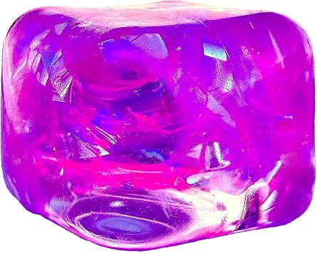 Cool Cube with Glitter - Nice Sensory Squishy Squeeze Cute Fidget Toy with Slow Rise Squish - 2.25" Cube