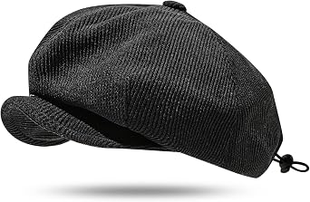 Croogo Baker Boy Newsboy Cap Beret Hats Adjustable Cabbie Apple Hat for Men | Corduroy Fabric,Vintage Solid Color,Soft&Skin-friendly,Drawstring Adjustment,Retro Fashion,Vacation,Travel