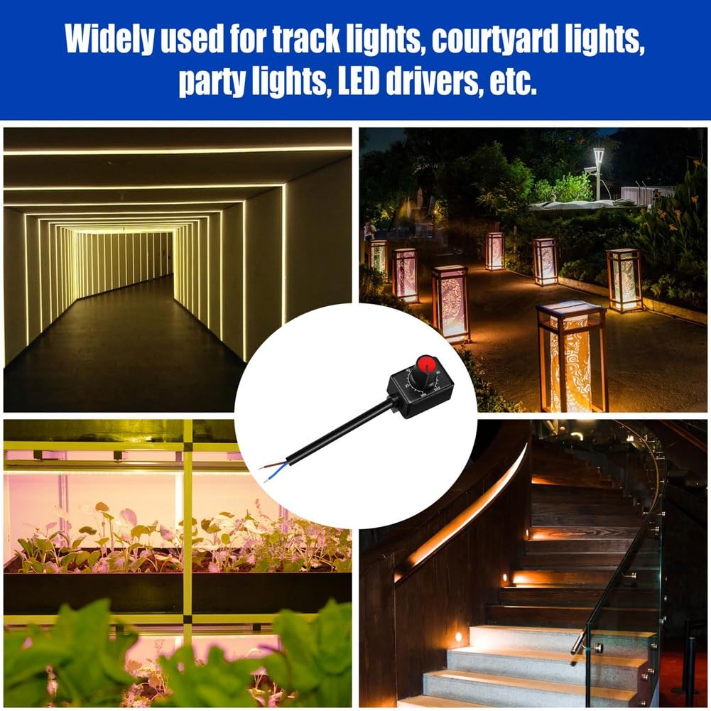 Geroosaty 5PCS DC 0/1-10V Knob Low Voltage Passive Dimmer for 0-10V or 1-10V Dimmable Electronic LED Driver - Image 3