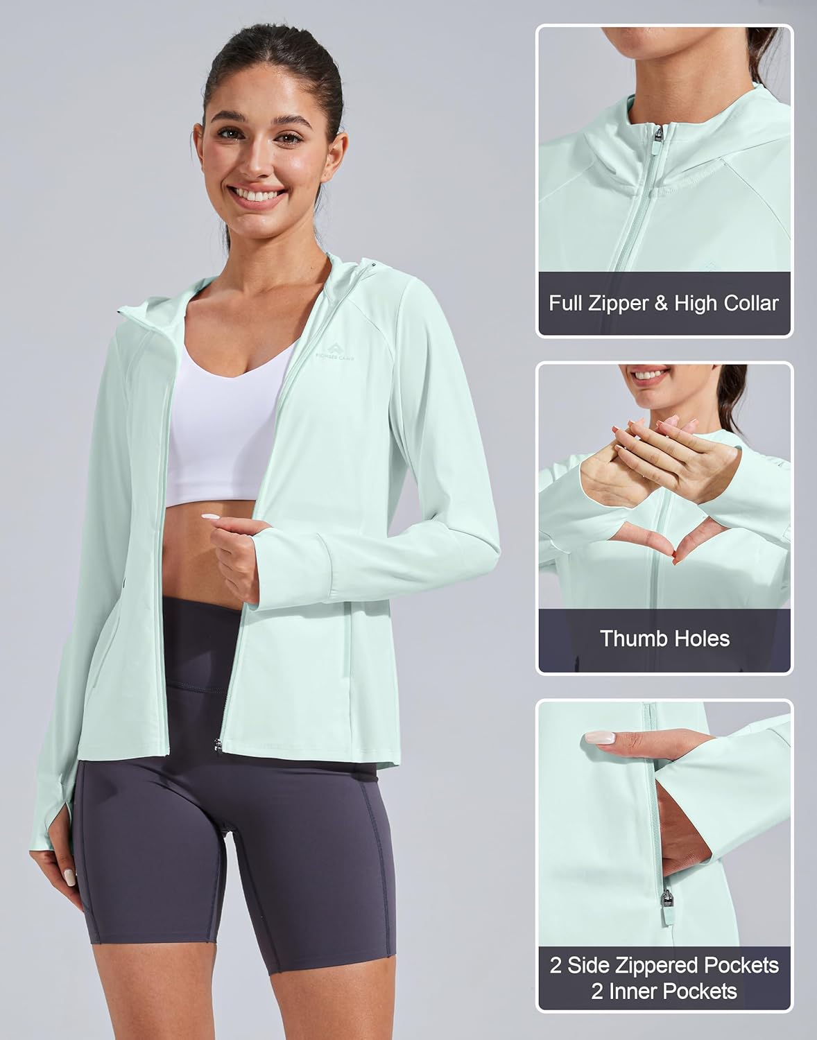 Pioneer Camp Women's UPF 50+ UV Sun Protection Jacket Hooded SPF Cooling Sun Shirt Lightweight Hiking Fishing Summer Clothing - Image 6