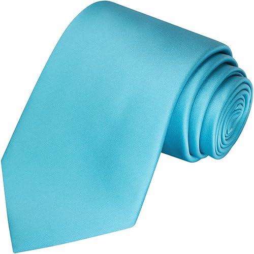 Vista 204 de KissTies Juego de corbatas de satén para hombre + pañuelo de bolsillo Rojo