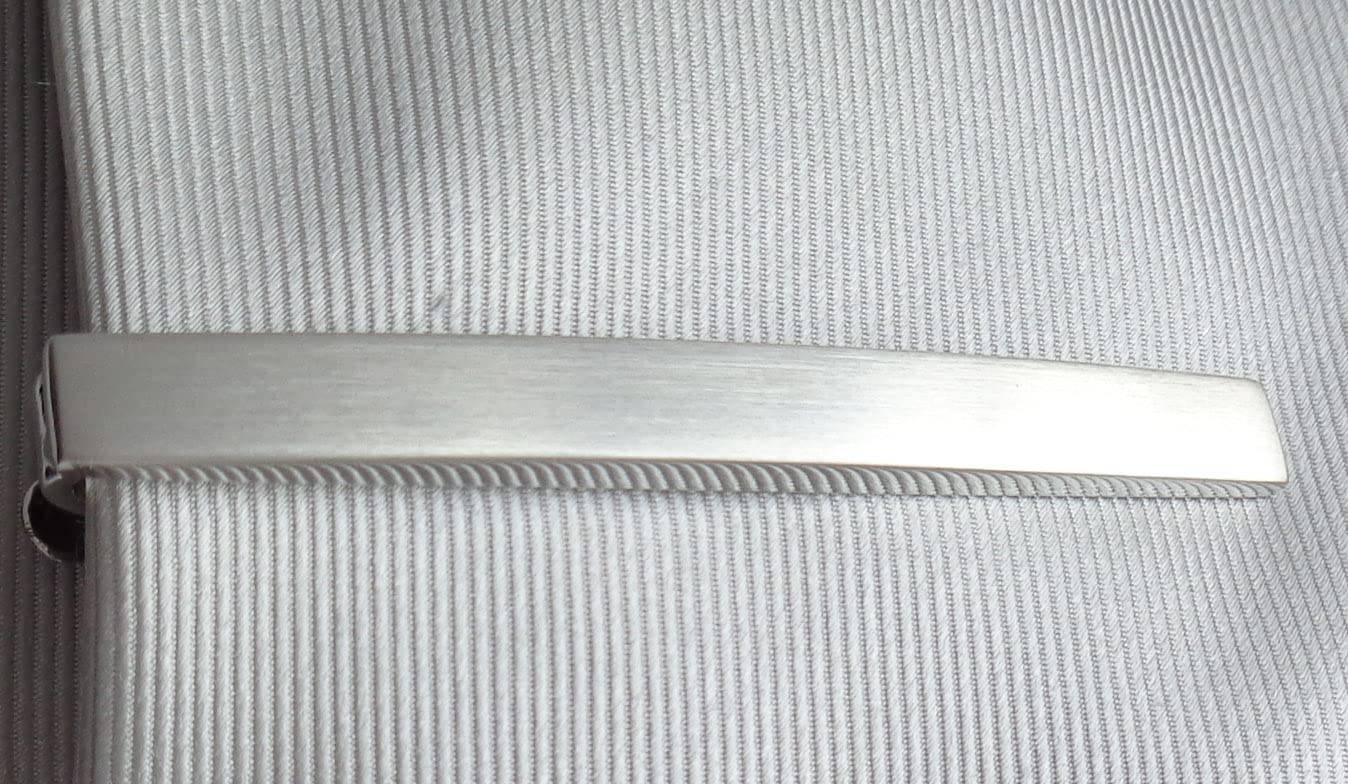 SET Manschettenknöpfe Krawattenklammer Krawattennadel schlicht elegant silbern matt plus Geschenkboxen