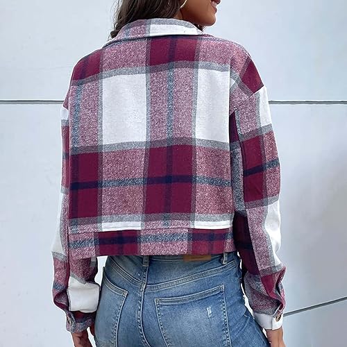 Miniatura 4 de Chaqueta corta para mujer, abrigo de manga larga con botones