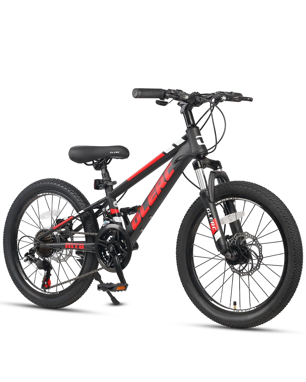 Glerc 20 24 Inch Kids Bike, Kids Mountain Bike for Boys and Girls Ages 6-14, 21-Speed Skyline Bicycle with Front Suspension and Disc Brakes, Multiple Colors
