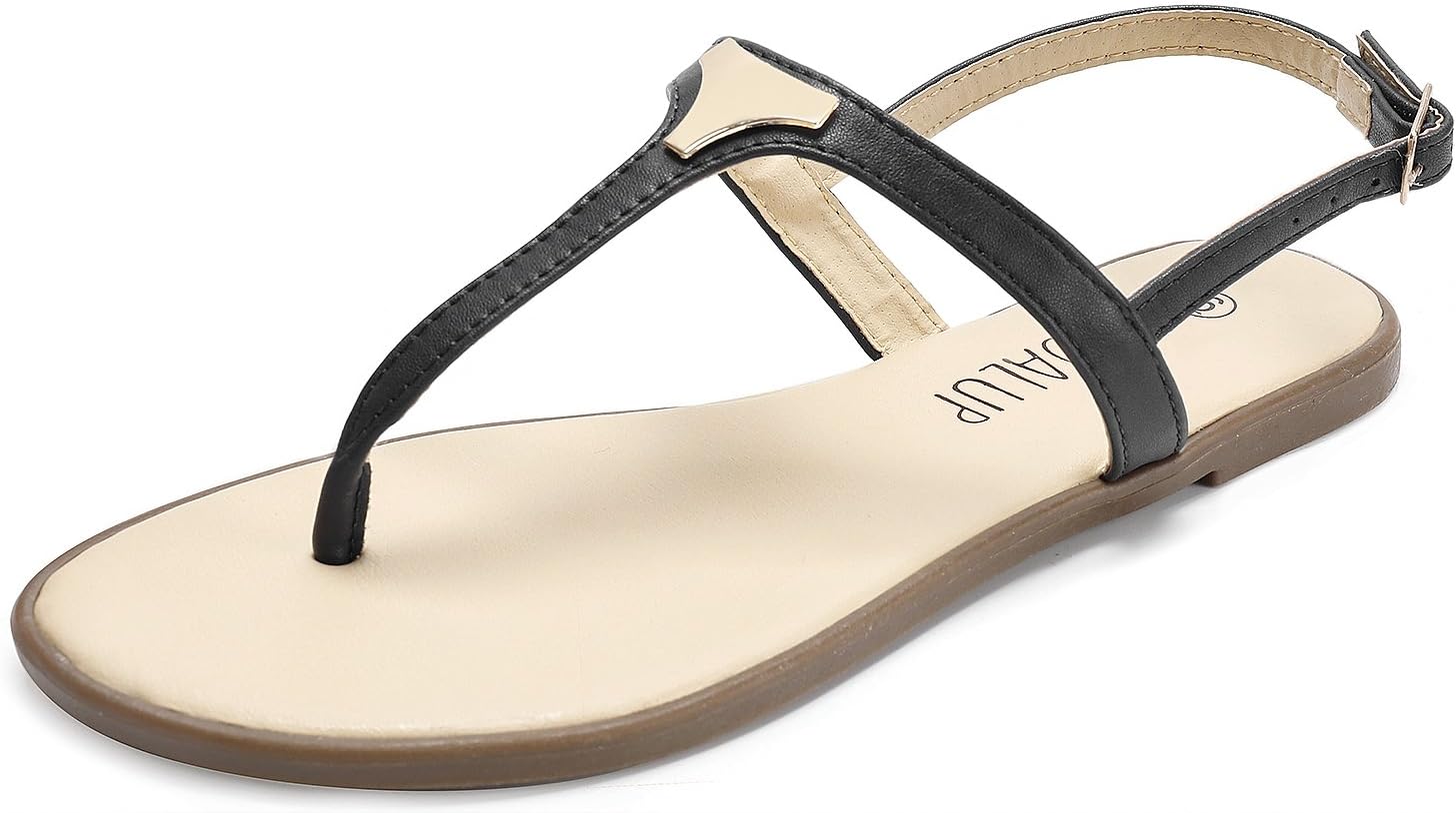 صندل های تخت صاف SANDALUP با زنان مثلث فلزی