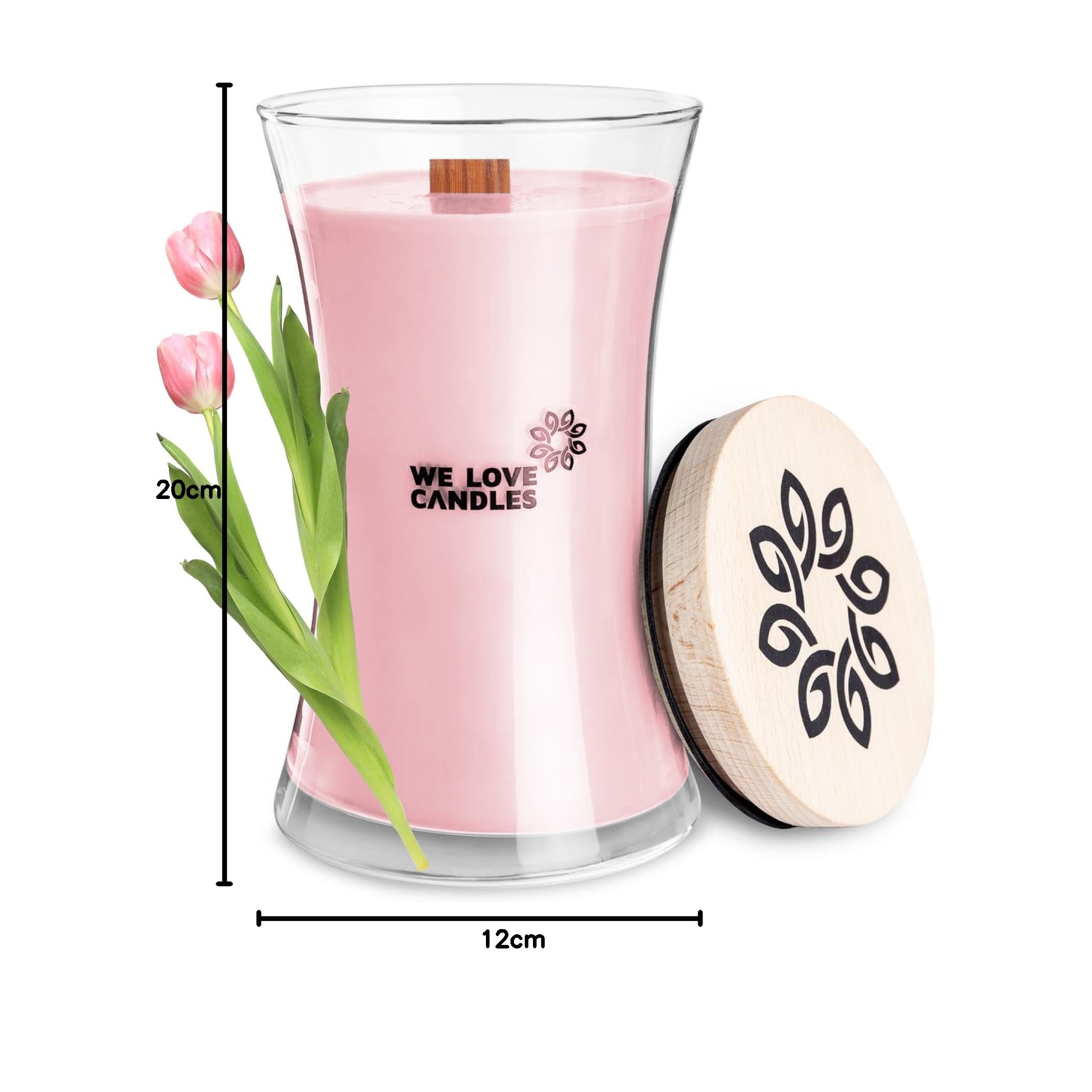 WE LOVE CANDLES Kerze mit Holzdocht - Duftkerzen im Glas mit Deckel - Holzdocht Kerze - Duftkerze Groß - Soja Wachs - Kerze Deko - Kerze im Glas - Duftkerze XXL - Scented Candles 700 g min. 150 St