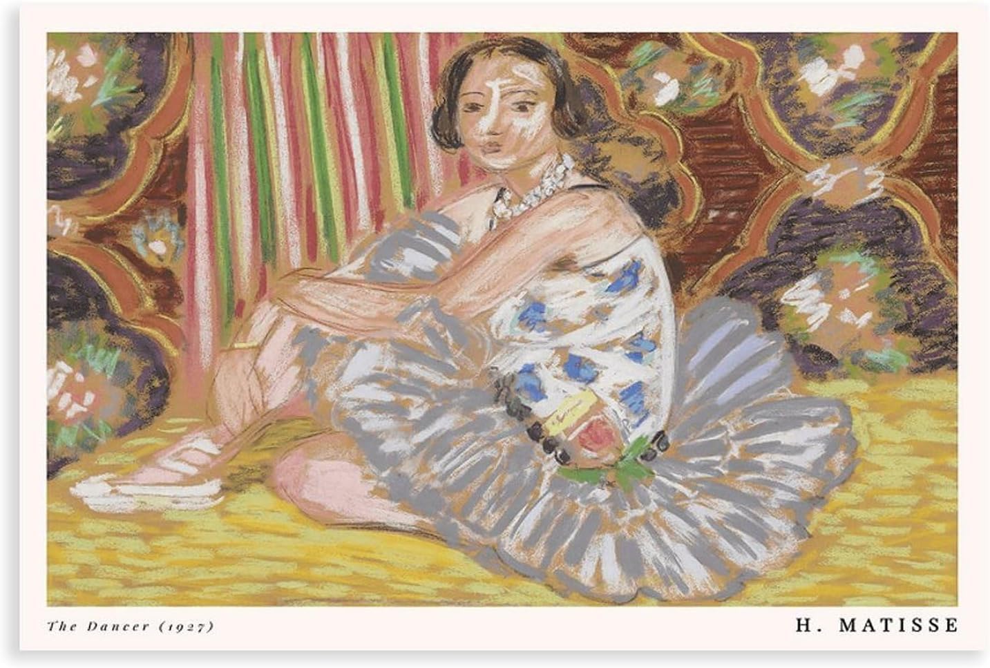 QSDTGHUIKP Henri Matisse The Dancer 40x60cm Frameless Vintage Abstract Canvas Wall Print
