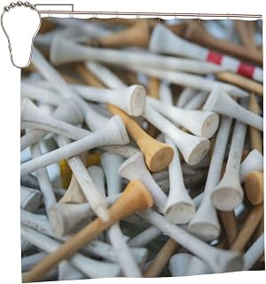 Golf Tees Designer Artwork Shower Curtain 72x72 Inch - Unique Bathroom Decor