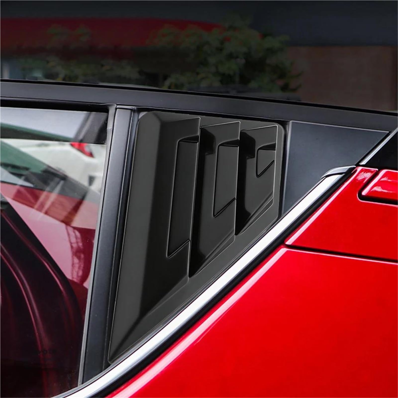 Becquet Lunette Arrière Remplacement Pour C-HR Pour CHR 2016-2021 2 Pièces Ensemble Voiture Vitres Arrière Couverture Autocollant Fenêtre Triangle Volets Garniture(Glossy black)