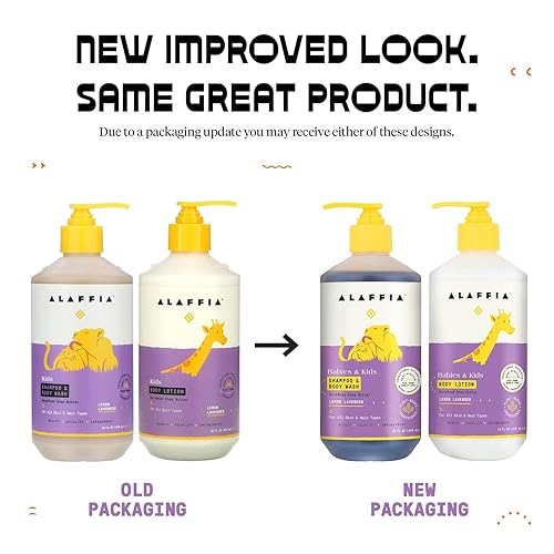 Miniatura 2 de Alaffia Champú y gel de baño para bebés y niños (16 onzas) y loción corporal (16 onzas), esenciales de baño diarios suaves para pieles delicadas y