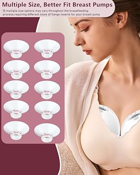 Flange Insert 2PCS 13mm Compatible with Momcozy Air1/W1/M9/M6/M5/S12 Pro/V1 Pro/V2 pro, Spectra/Medela/Elvie/NCVI/TSRETE/eufy/Lansinoh/Paruu/MomMed Breast Pump 24mm Shields/Flanges
