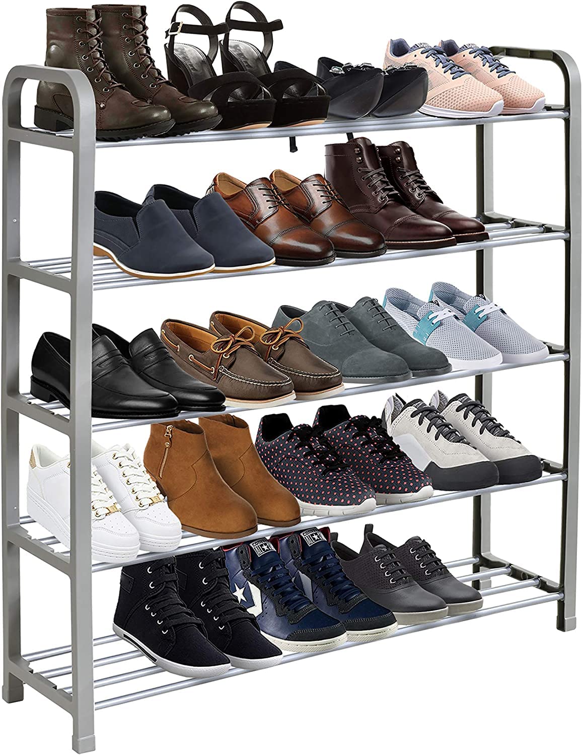 Range chaussures pour sol encombré étagère plastique à 4 étages