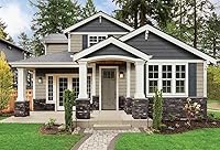 Vista 2 de Polaris - Persianas de vinilo Homeside con panel elevado (1 par), 14-1/2 pulgadas x 59 pulgadas, color 410 gris