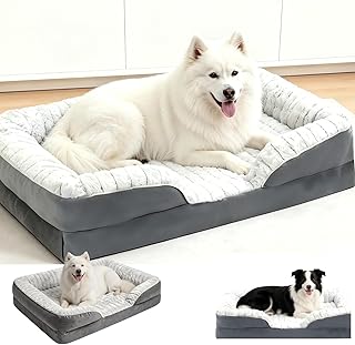 Premium Orthopedic Dog Bed for Large/Medium Dogs, High-Density Egg Crate Foam Deep Sleep Crate Pad for Joint Relief, 100% ...