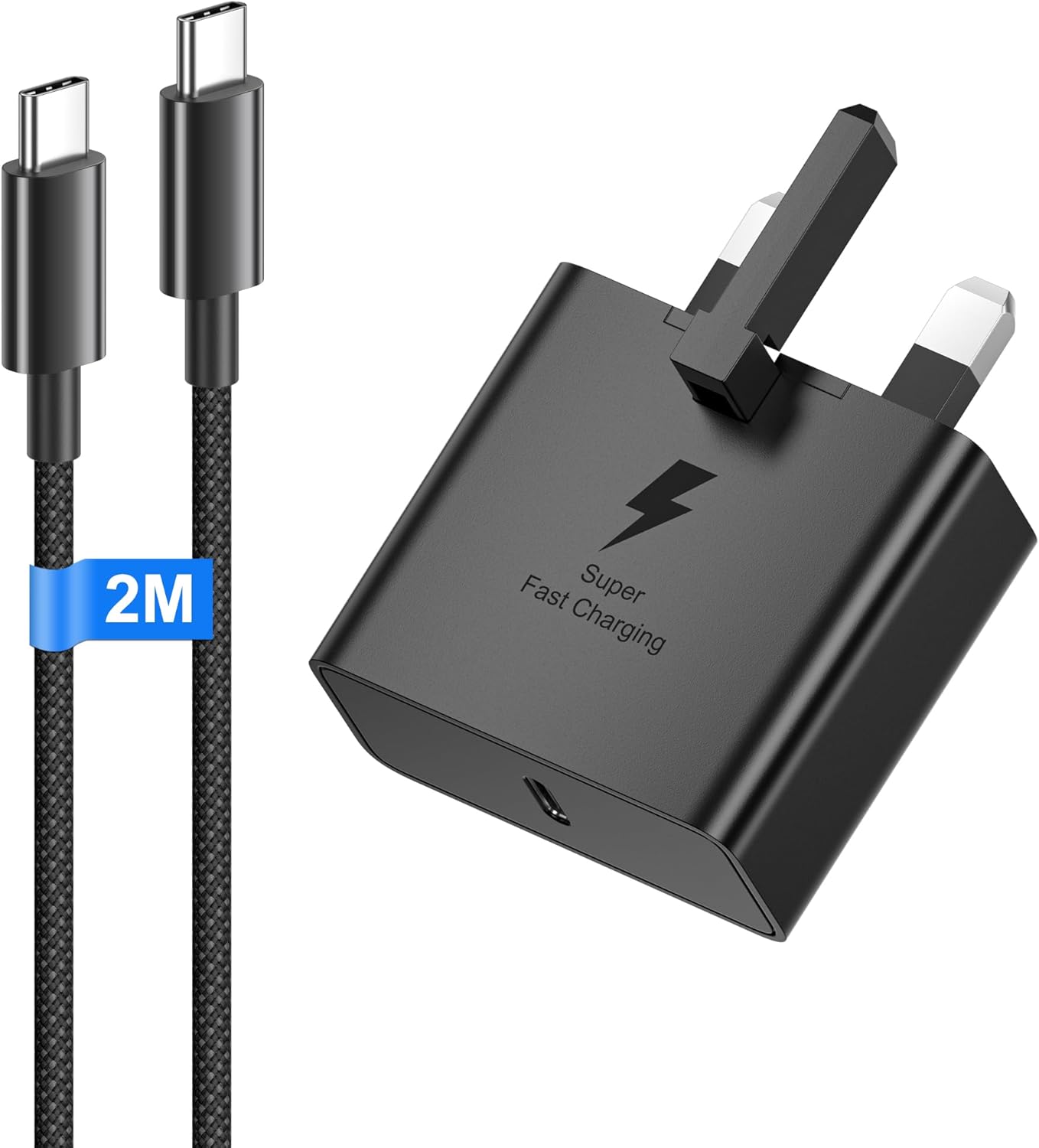 25W USB C Fast Charger Plug for Samsung Galaxy S25/S25+/S25 Ultra/S24/S24 Ultra/S23/S23 Ultra/S22/S21/A55/A54/A15/A14, USB C Fast Charger with 2M Type C Cable, Type C Super Fast Phone Charging Adaptor