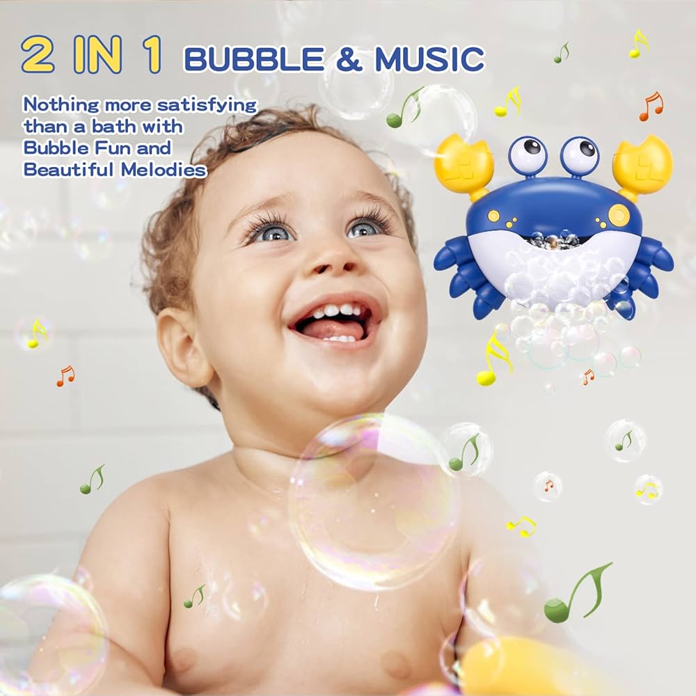 Baby Bath Toys Crab&Frog Bubble Machine Bathroom Toys For Children Funny Automatic Music Bathtub Abs