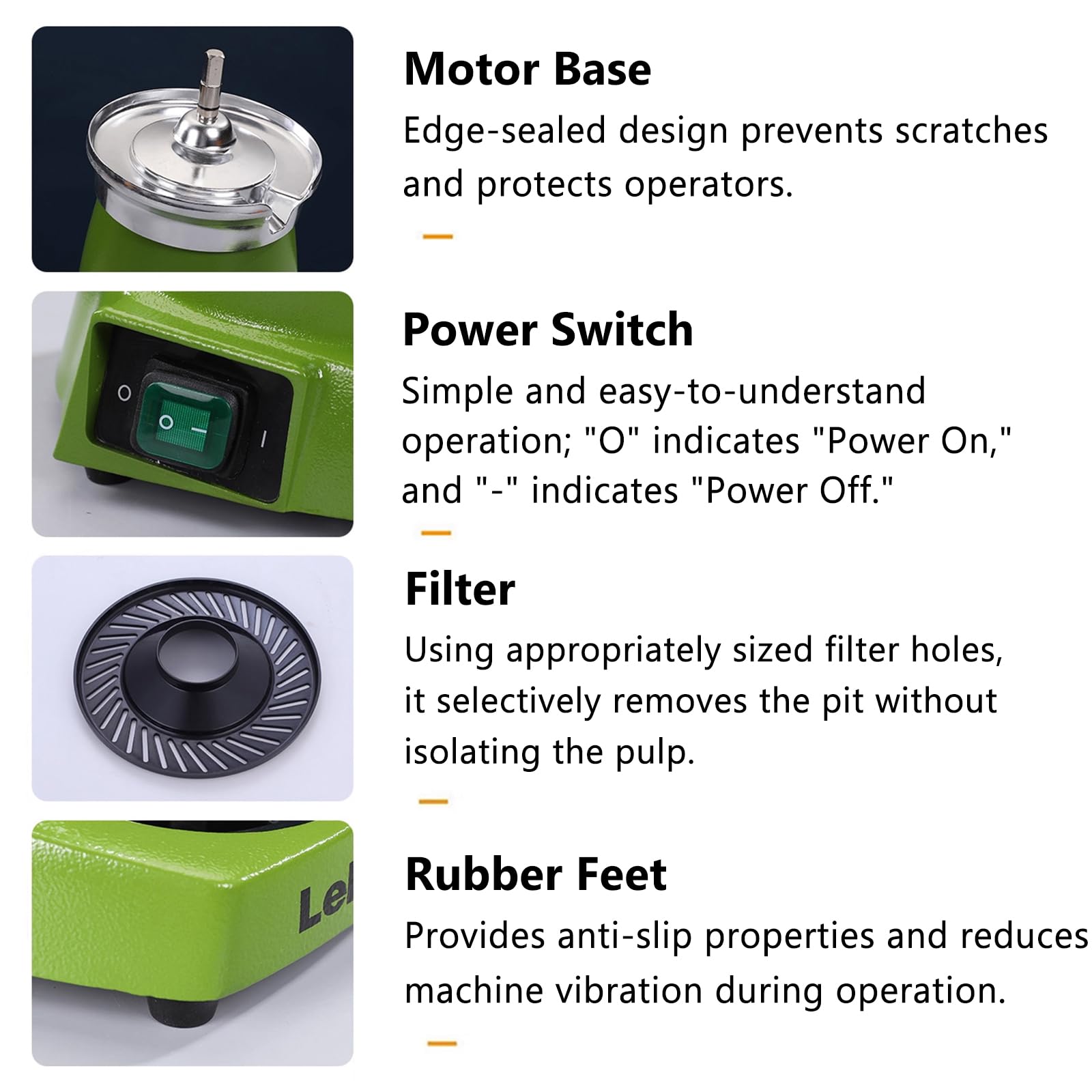 Prensa eléctrica de cítricos, exprimidor de limón comercial, exprimidor de naranja de alta eficiencia, fácil de limpiar, motor de 1400 rpm, para uso en cocina de restaurante