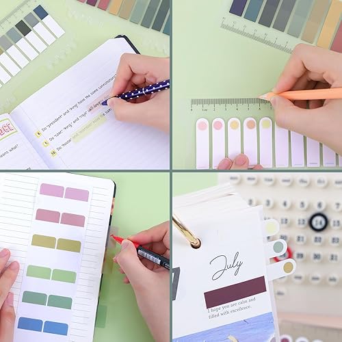 Miniatura 6 de EOOUT Annotation Tabs, 1320pcs Morandi Sticky Index Tabs, Bible Index Tabs, Annotating Books Writable Page Tabs, Ruler Reminder