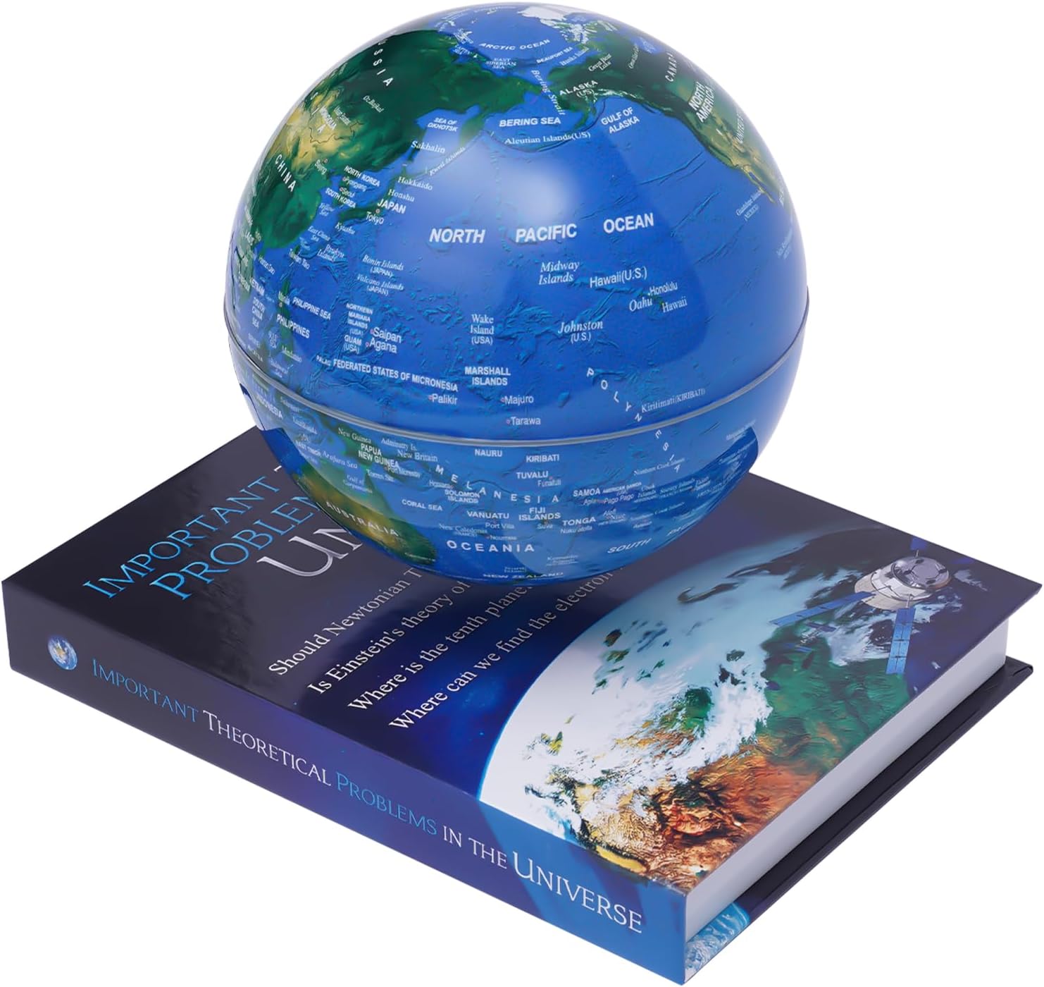 5.5in Magnetic Floating Globe with Gradient LED Light, 3-5w Energy Saving Levitating Globe, Abs Material World Map Globes for Home Decoration/Education/Night Light (Dark Blue, Us Plug)