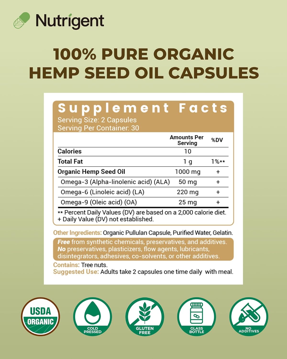 USDA Organic Hemp Seed Oil 1000 mg, Cold Pressed & 100% Pure, Plant-Based Omega 3-6-9 for Heart, Joint, Relaxation & Emotional Wellness, 60 Capsules - Image 4
