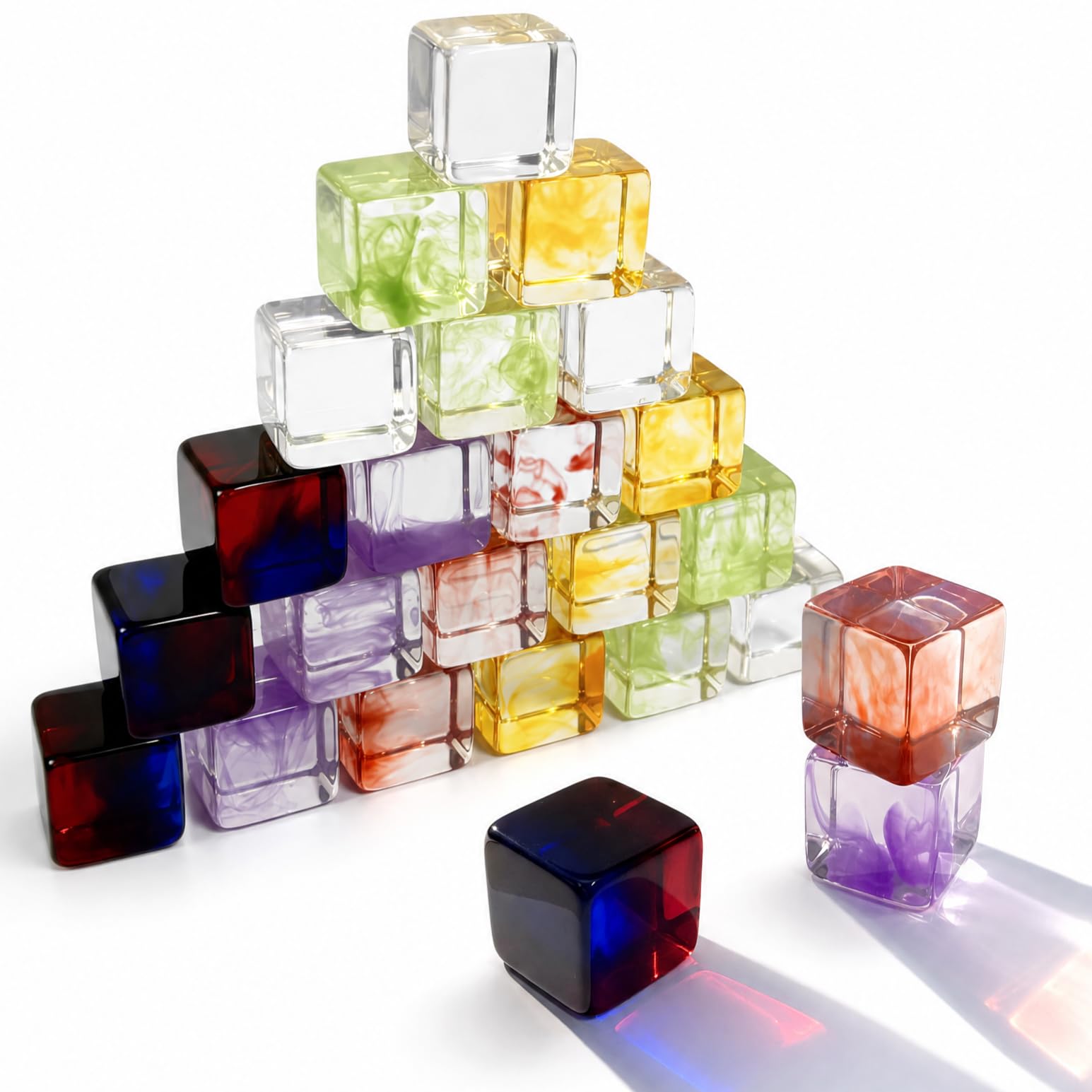 Woodtoe Halloween Building Blocks for Kids, 24 Acrylic Gem Blocks Gift 3-6