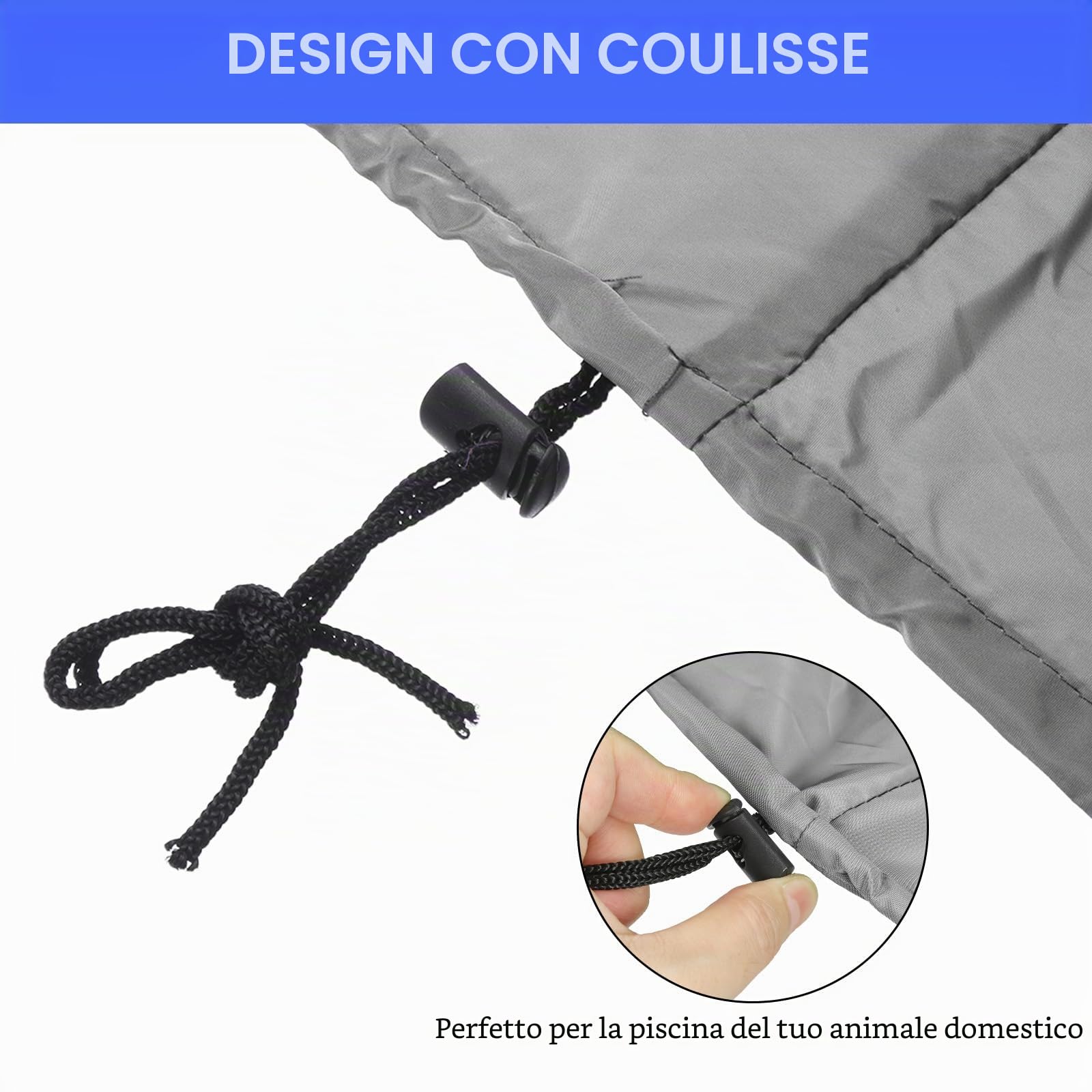 PATIKIL 200x200x30cm Quadrato Telo Copertura Rettangolare per Piscine 210d Oxford Coperture Copri Vasca da Bagno Idromassaggio Impermeabile Protezione Patio Mobili Calda Esterno, Grigio
