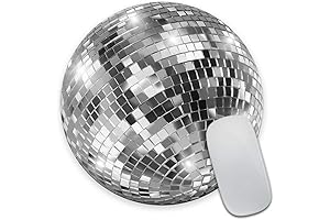 Smooffly Silver Disco Ball Round Mousepad: Funk Up Your Workspace