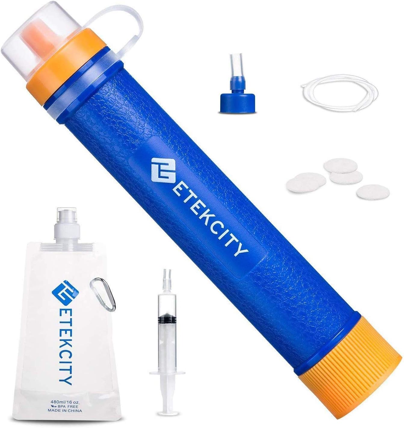 Etekcity 1500L Water Personal Filter Purifier Chemical Free: Filter to 0.01 Microns - Perfect Survival Gear