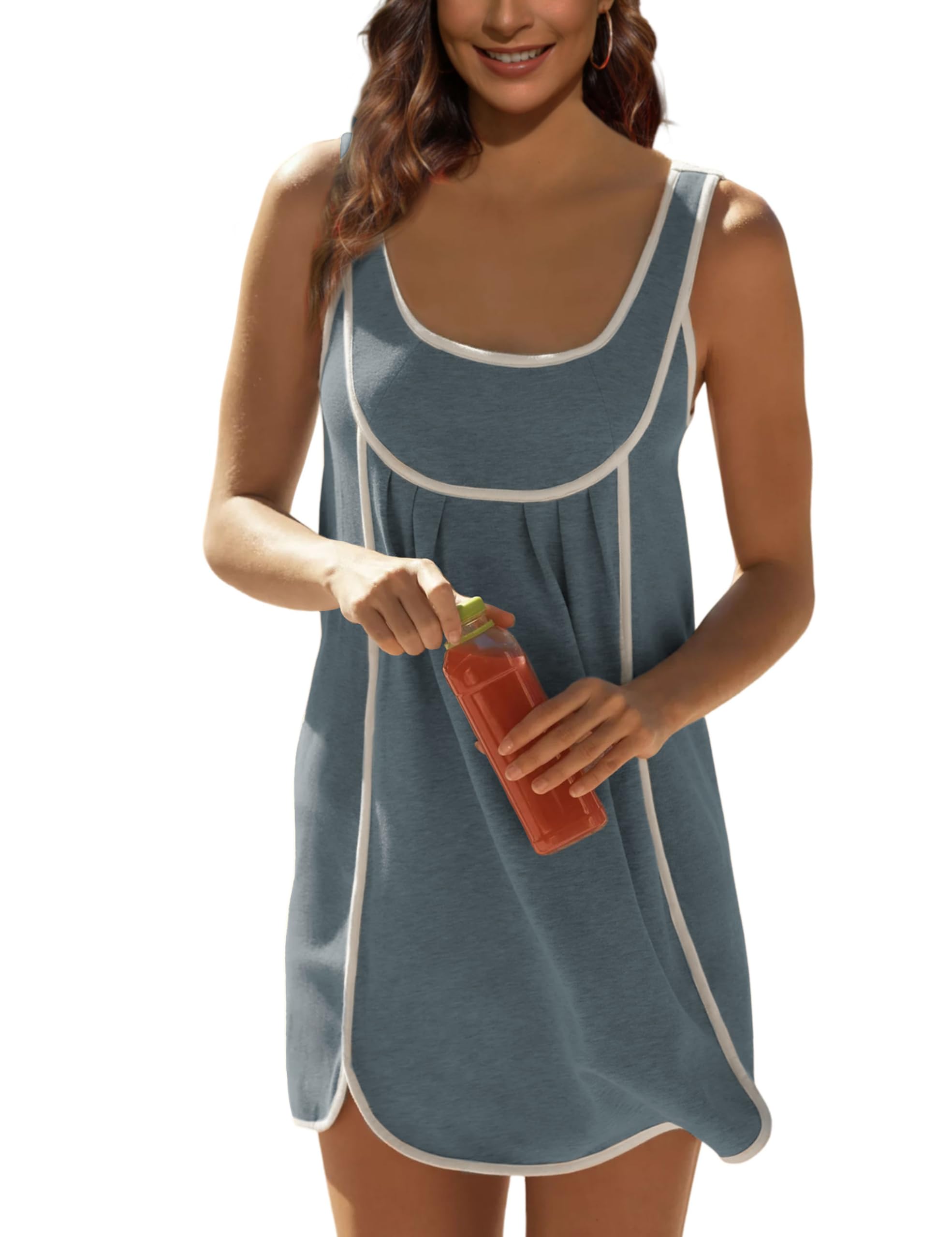 Athlisan Womens Summer Athletic Sleeveless Mini Dress Casual Oversized Workout Tennis Dress Sundress
