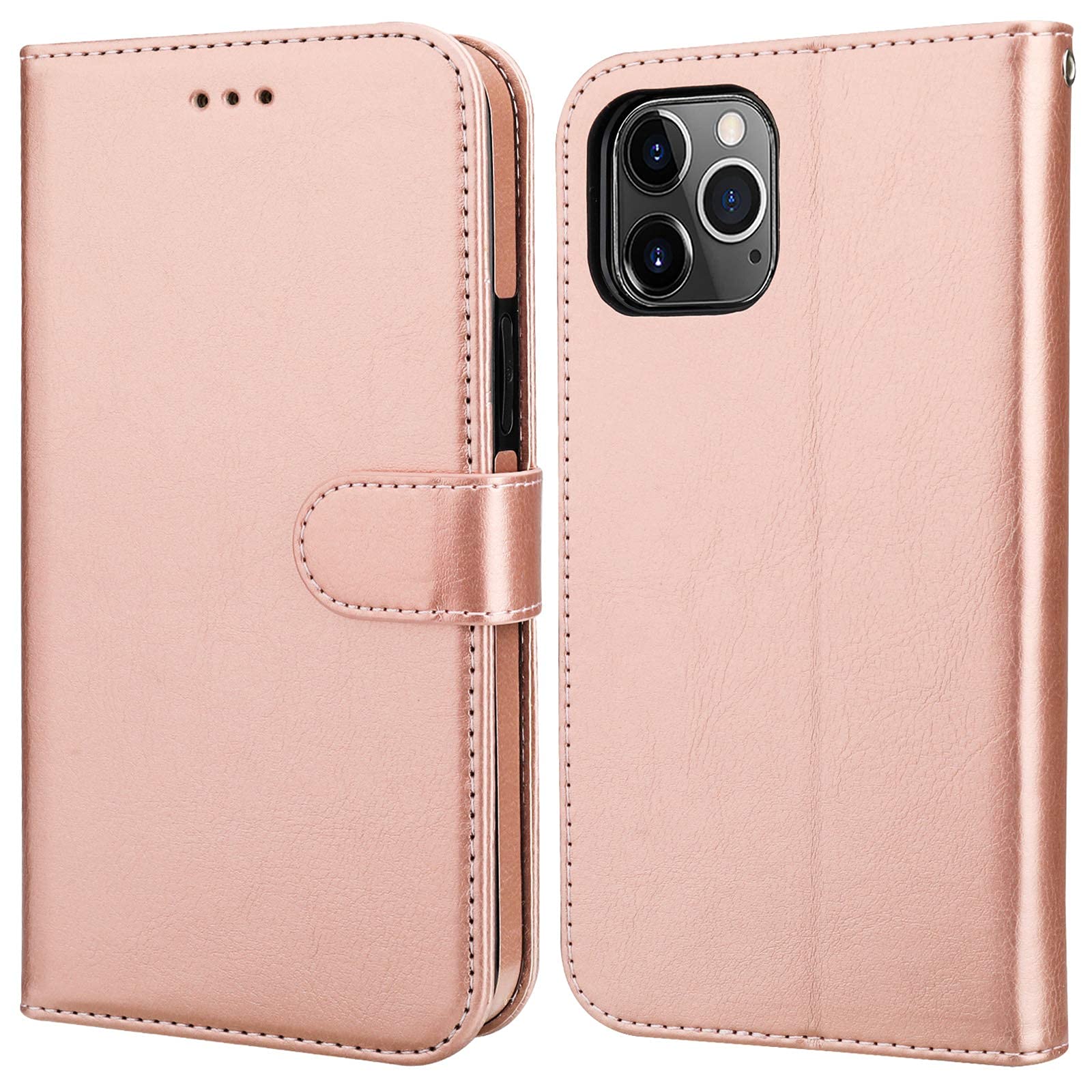 Bocasal Compatible with iPhone 12 Pro Max Wallet Case with Card Holder PU Leather Kickstand Shockproof Protective Wrist Strap Flip Cover 6.7 inch (