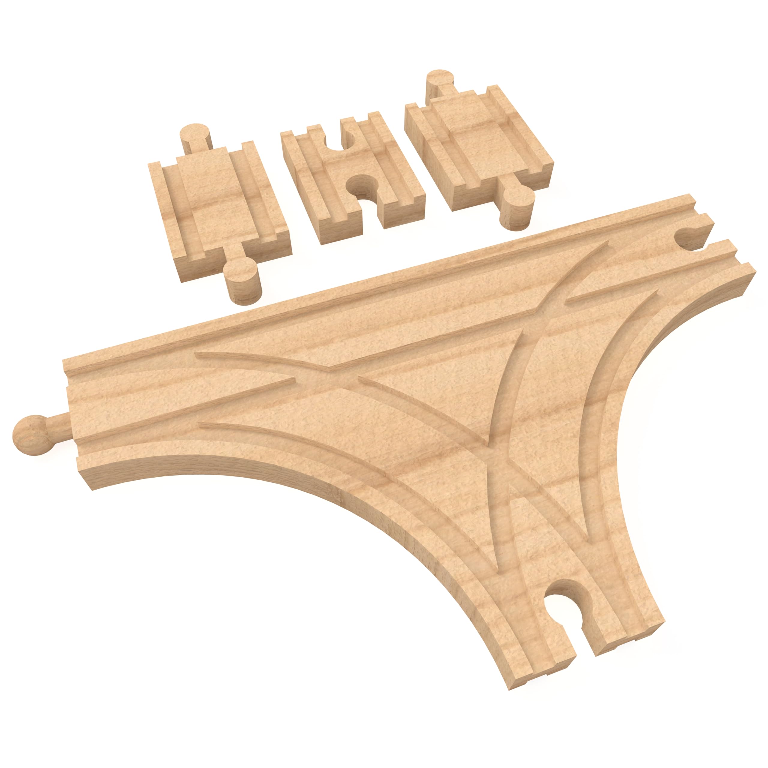 Wooden Train Tracks Adapters T Track Male Male and Female Female Connectors Switch Tracks Accessories Compatible with Thomas and Friend Brio 4 Pieces by ORBRIUM