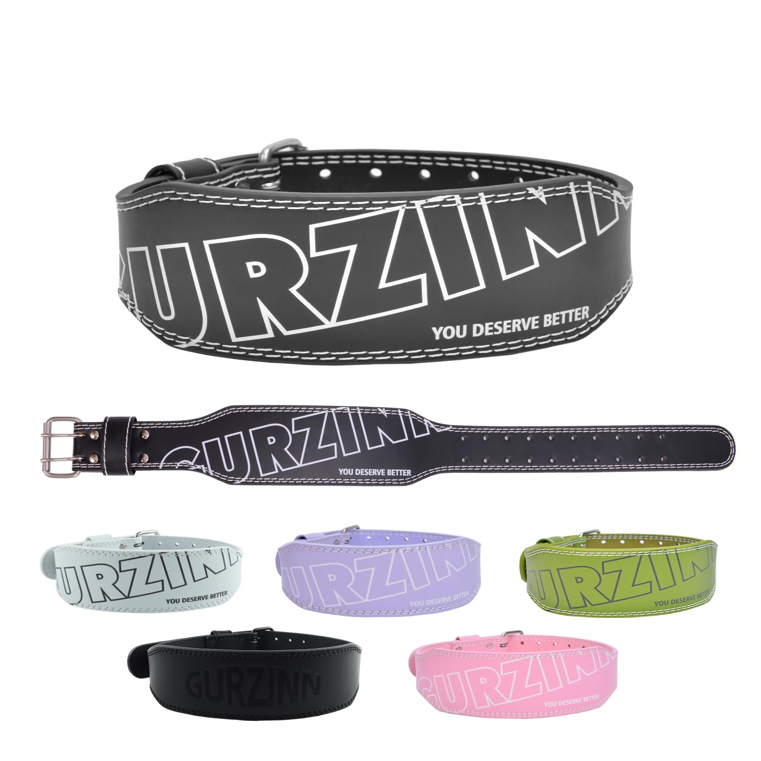 9mm Leather Fitness Weight Lifting Belt for Women&Men with 4 Inches Padded Lumbar Support for Power Lifting Workout & Squats Exercise